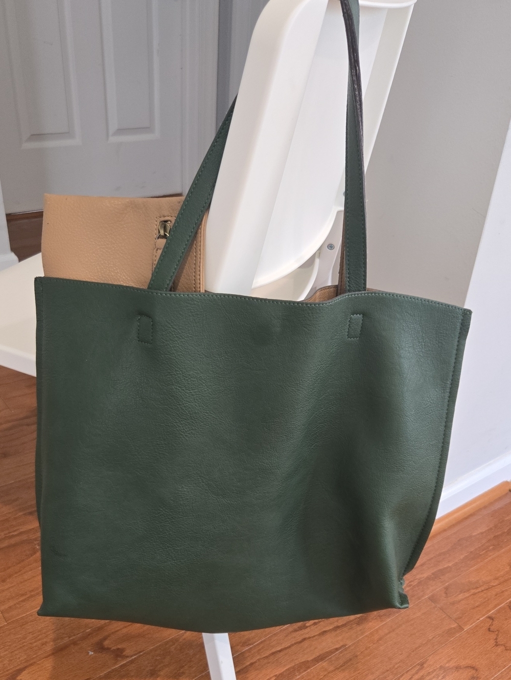 Nordstrom Street Level Green Reversible Tote Bag